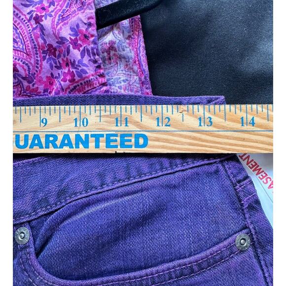 Ferre Purple Embroidered Y2k FILIENES Jeans Size 26x30 Vintage New - Picture 7 of 11